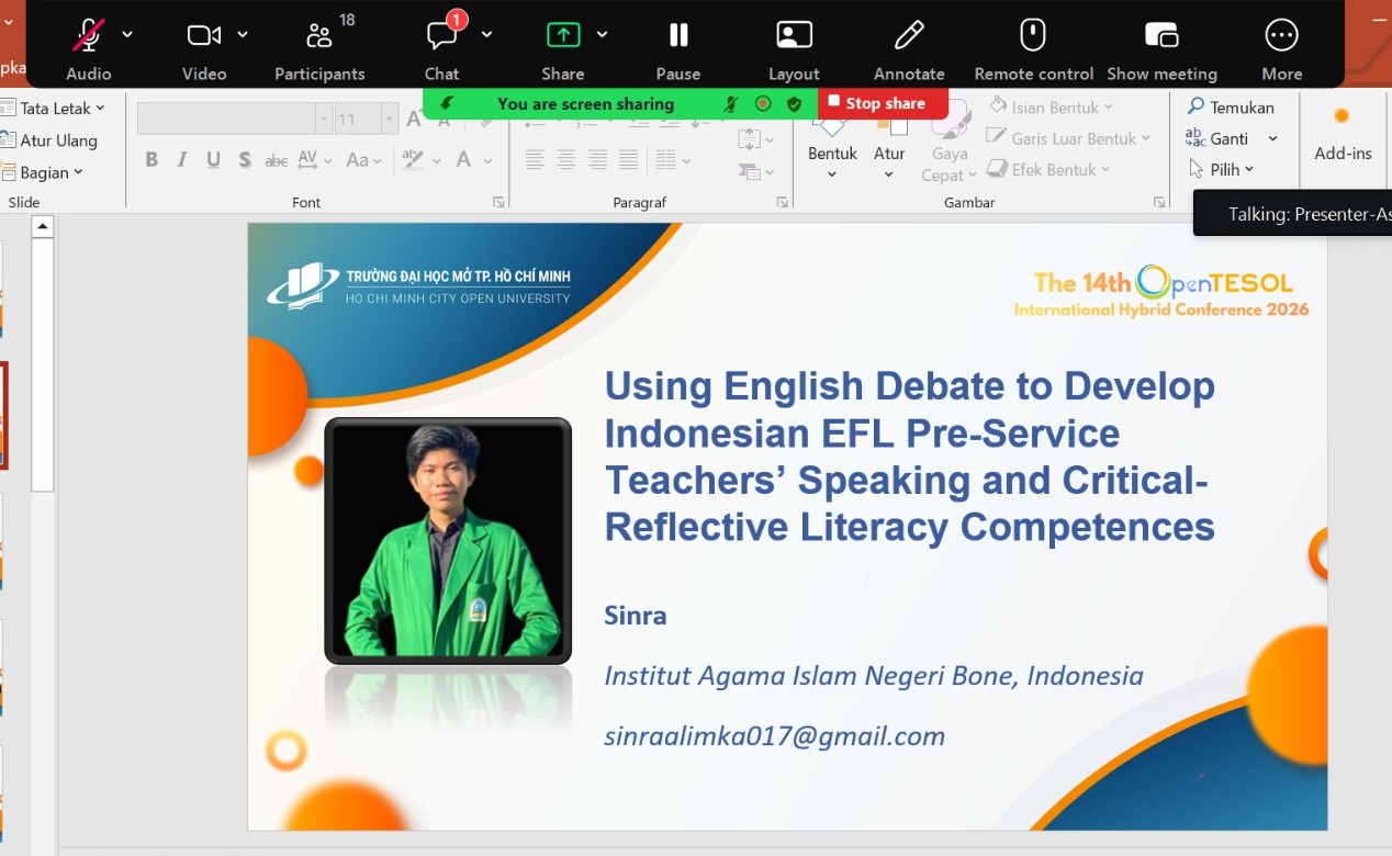 Mahasiswa Prodi TBI IAIN Bone Tembus Konferensi TESOL Internasional di Vietnam